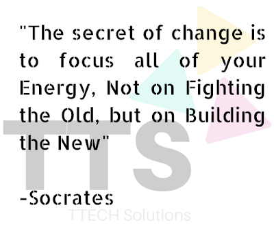 A pic displaying Socrates Quote about secret of change