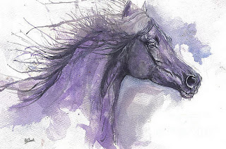 pinturas-de-corceles-realistas-acuarelas caballos-pinturas-acuarelas-arte