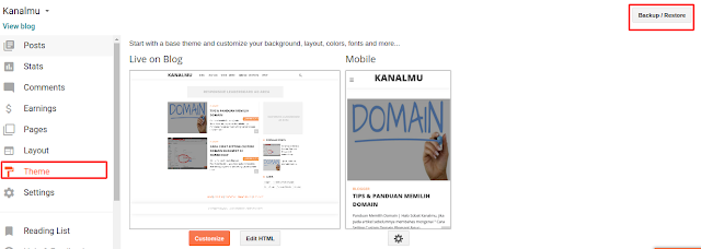 Cara Mengganti Template Blogger 