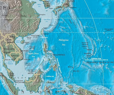 Map of Mariana Trench and its nearby area