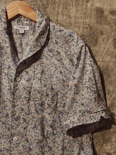 engineered garments lafayette shirt in blue/green floral print
