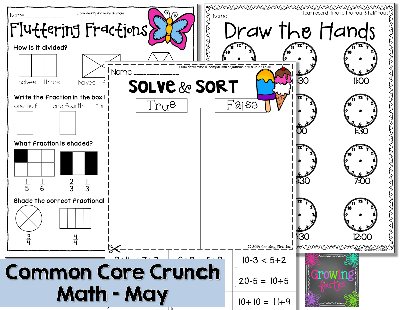 Growing Firsties - Common Core Crunch - May Math