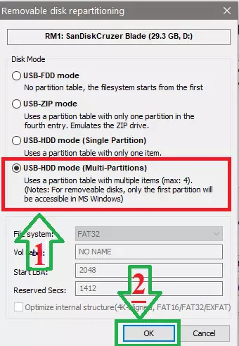 How to create partition in Pendrive ??