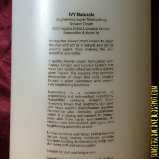 Ivy Naturale Brightening Shower Cream description