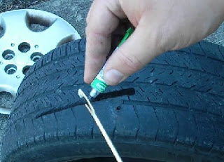 tire repair with plug