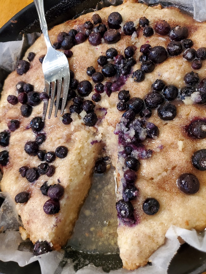 this is a blueberry cake with rum sauce