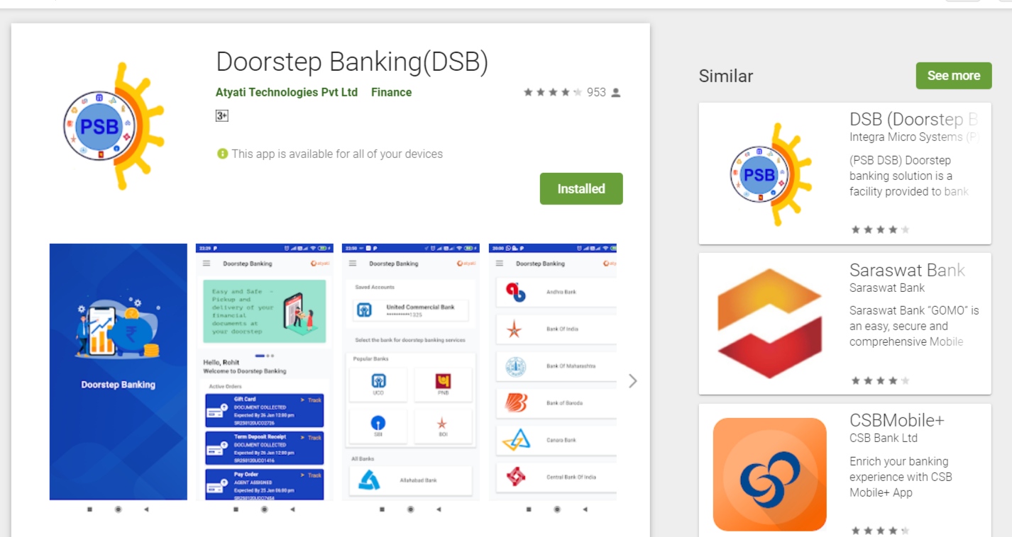 Doorstep banking app