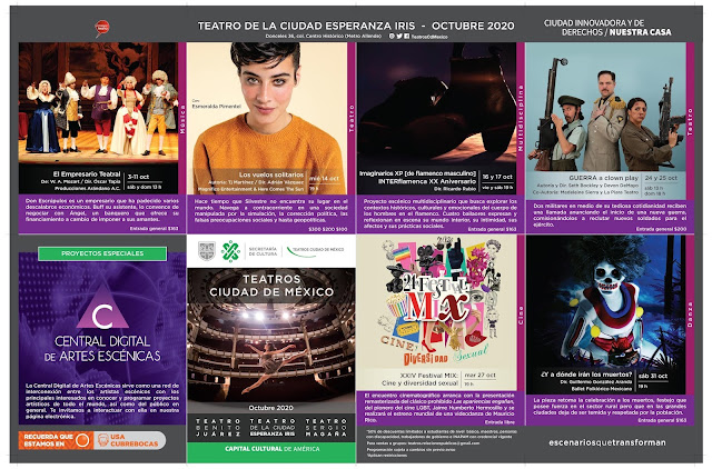 Vuelven las actividades a los Teatros de la Ciudad de México a partir del 2 de Octubre