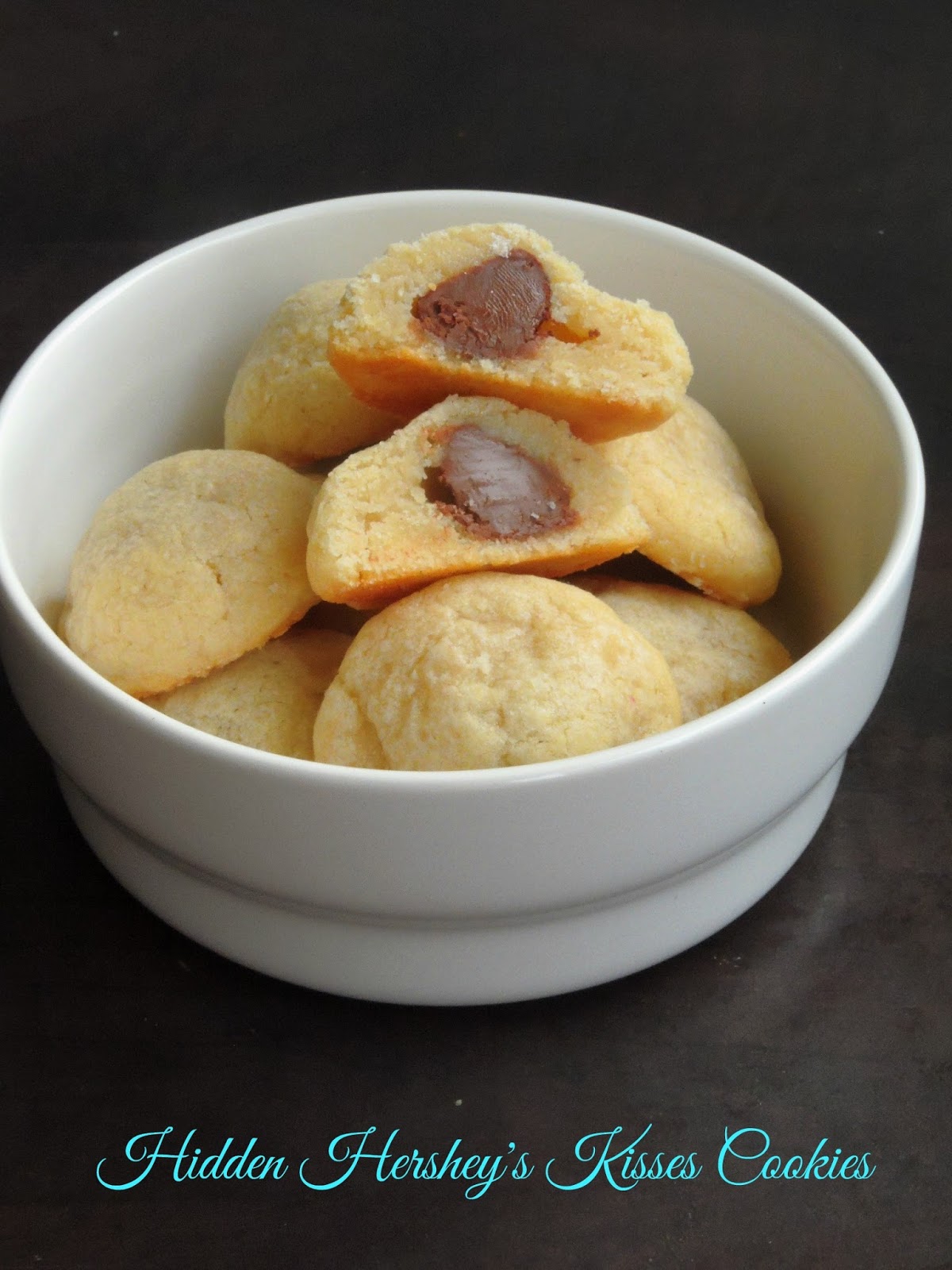 Priya's Versatile Recipes Hidden Hershey's Kisses Eggless Almond Cookies