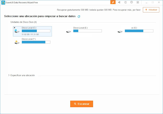 EaseUS Data Recovery Wizard Free imagenes