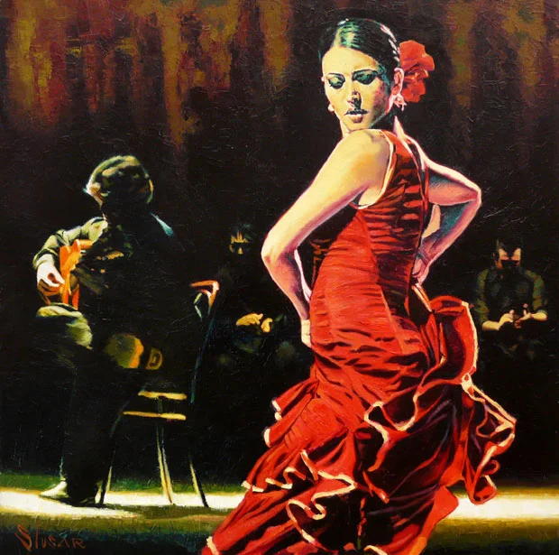 Alexey Slusar 1961 - Ukrainian painter | Flamenco dancers