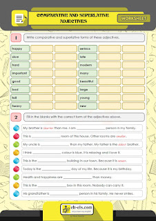 Comparative and superlative adjectives exercises and worksheets | www