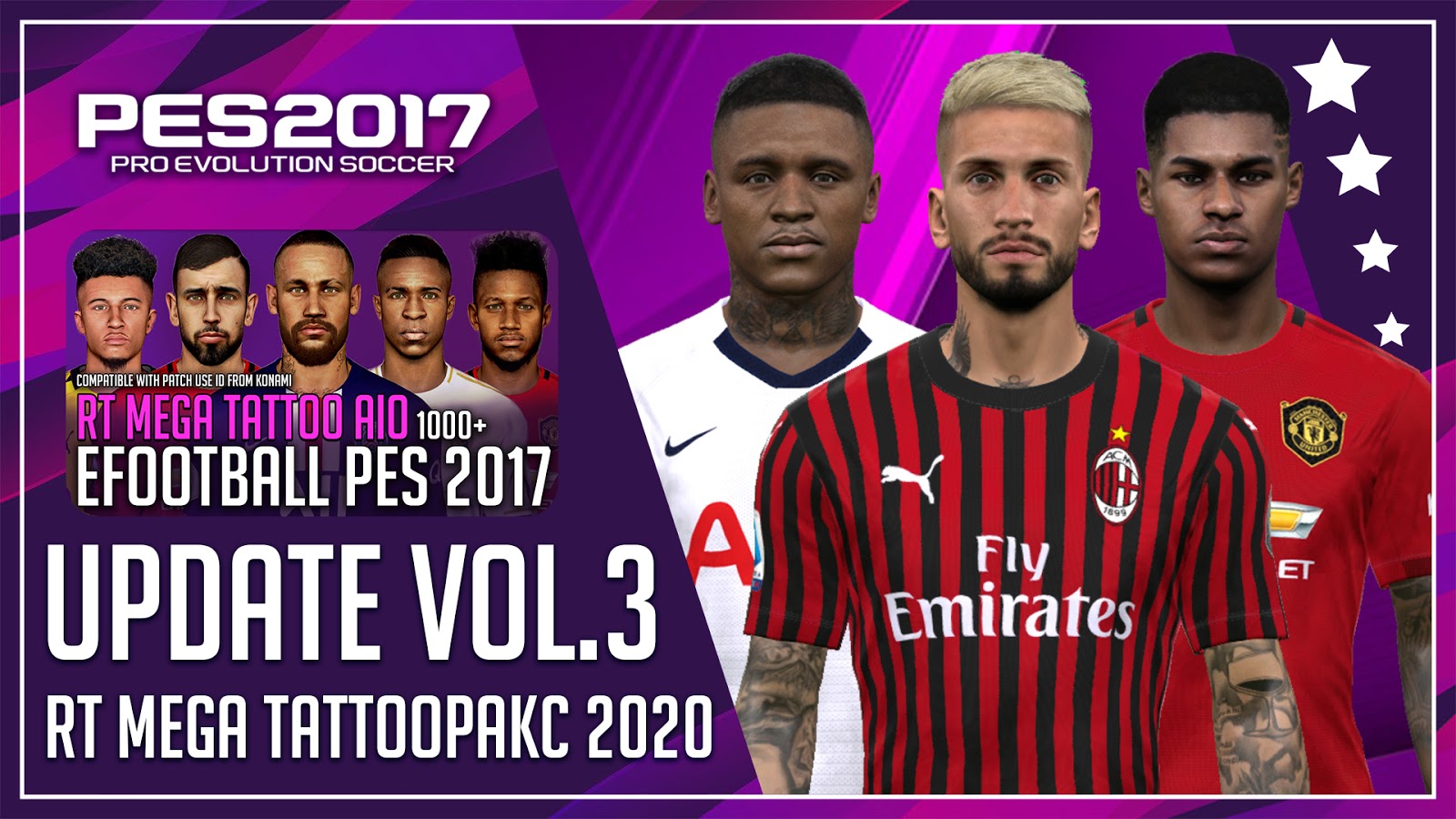 Pes 2017 Rt Mega Tattoopack 2020 Update Vol3 By Rean Tech