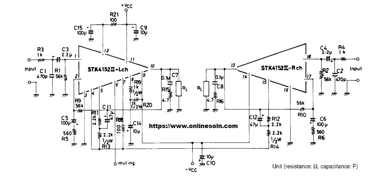 30W min 2-channel AF power amplifier | STK4152II