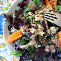 Eggplant salad with umi-tahini dressing