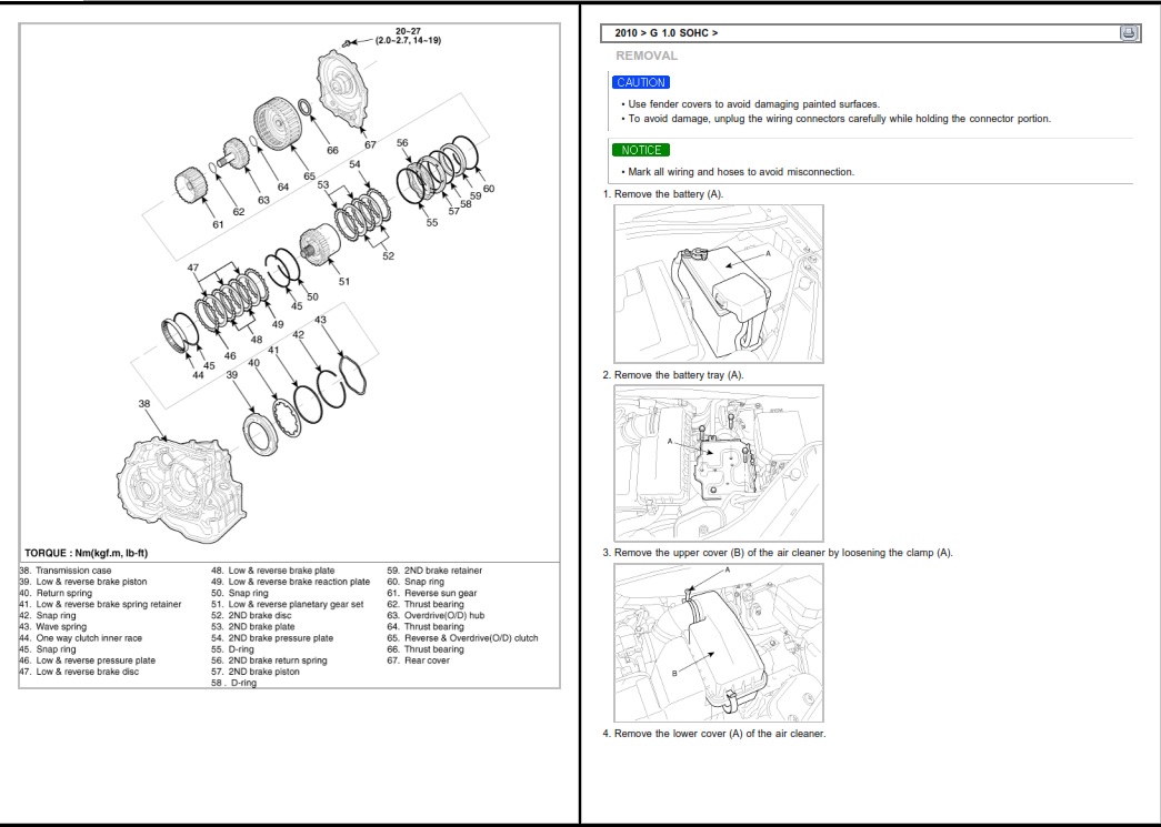 Manual Taller Kia Picanto 2009 2010 2011 ingles Manuales De Mecanica