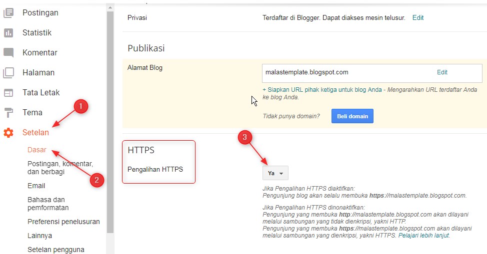 Cara Mengubah HTTP Menjadi HTTPS di Blogger