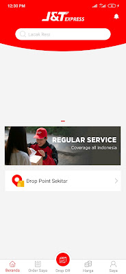 mengecek pengiriman barang j&t dari android