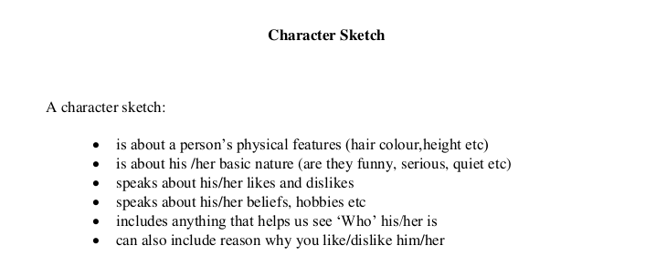 writing a character sketch  ESL worksheet by nohamohamed