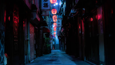 City, China Street, Chinese traffic lights, Night City, China Street, Chinese traffic lights, Night