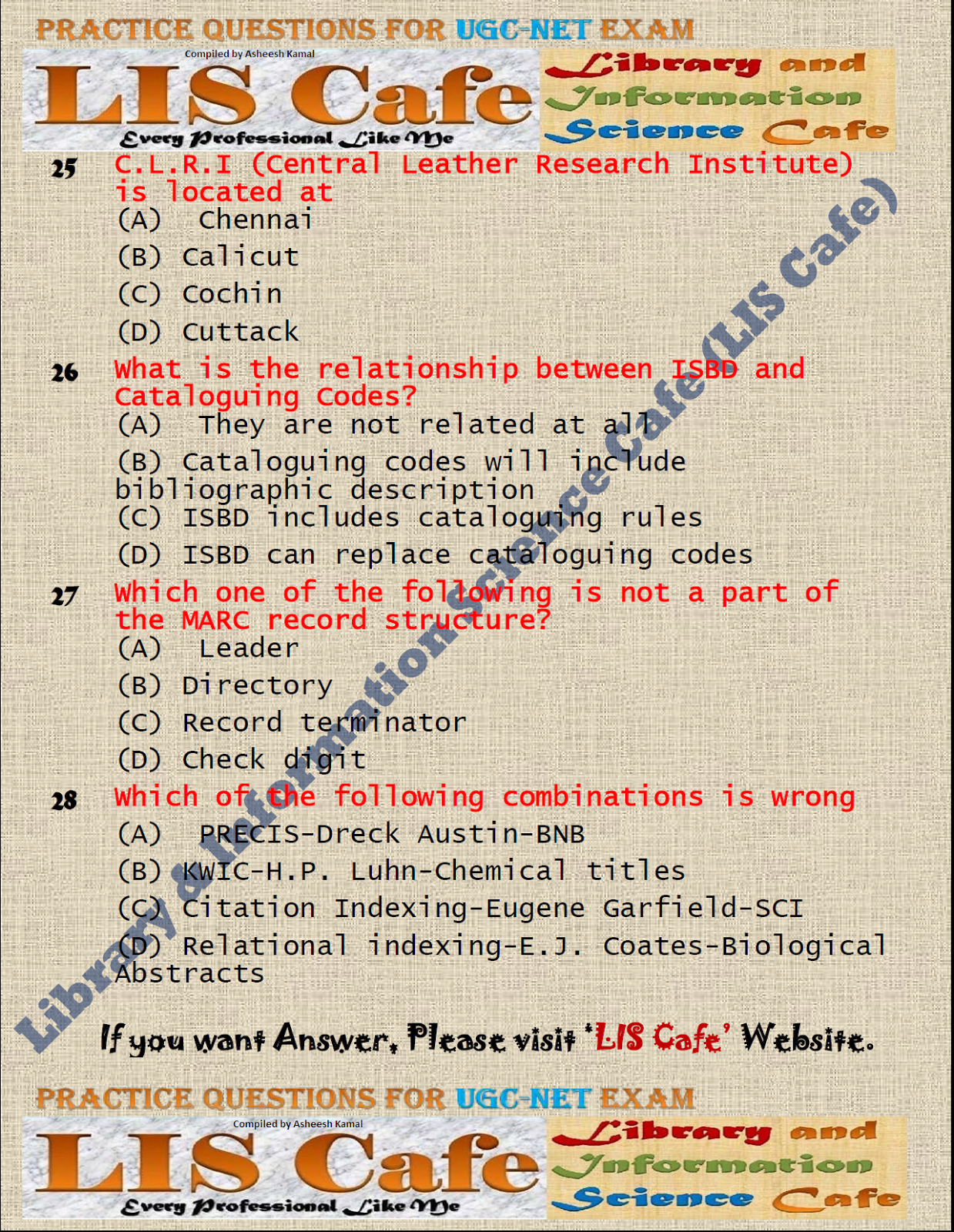 Practice Questions for December2018 Exam