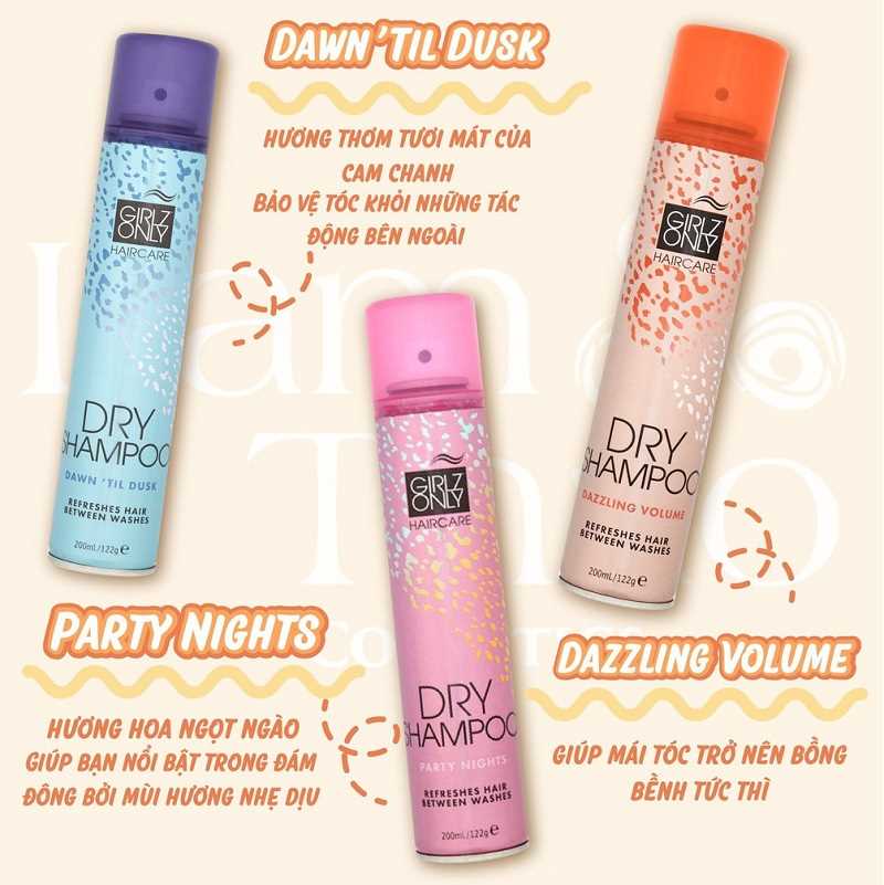 Dầu gội khô Girlz Only Dazzling Volume 200ml (Cam)