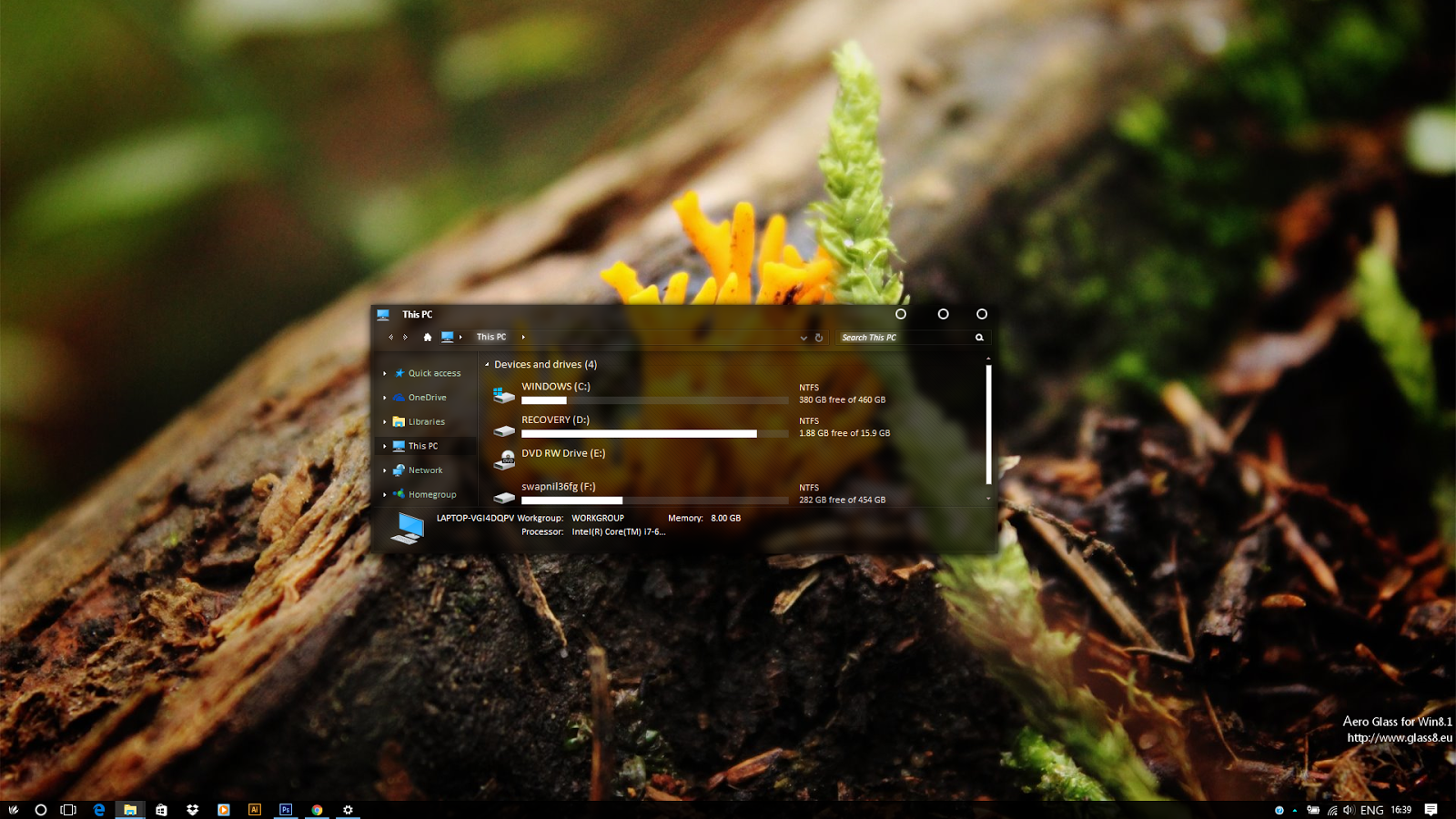 clear glass theme for windows 8.1