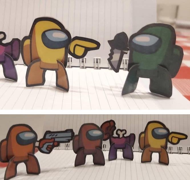 Papermau Among Us Crewmates Paper Toys In Craftoboi Style By Tafto