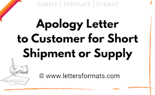 apology letter to customer for short shipment