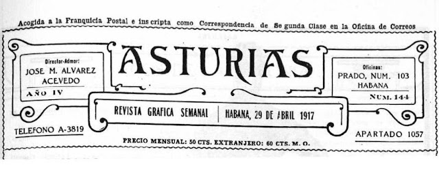 Cabecera de la revista Asturias, editada en La Habana