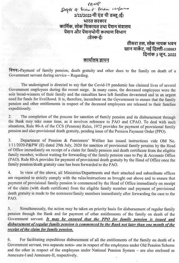 DoP & DoPT Orders regarding various guidelines