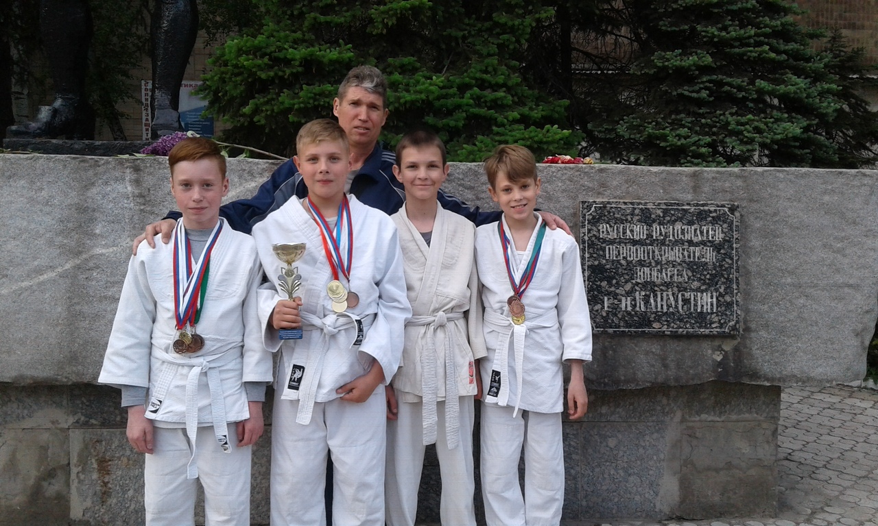 Boy with Judo teacher