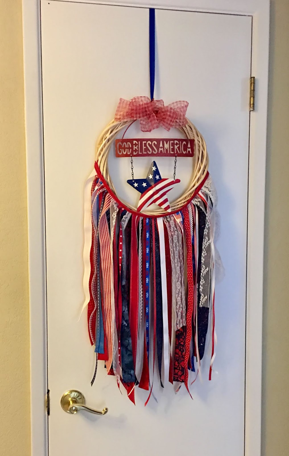 Patriotic Rag & Ribbon Wreath