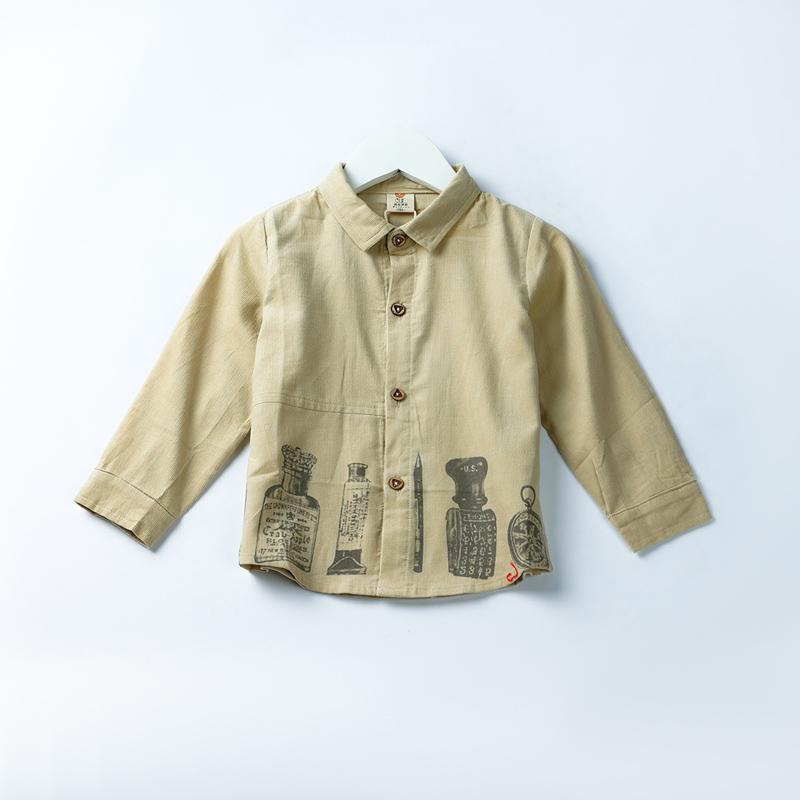 Áo Sơ Mi Trẻ Em Cotton Lụa Tay Dài In Hoạt Hình – BCOBI 157597