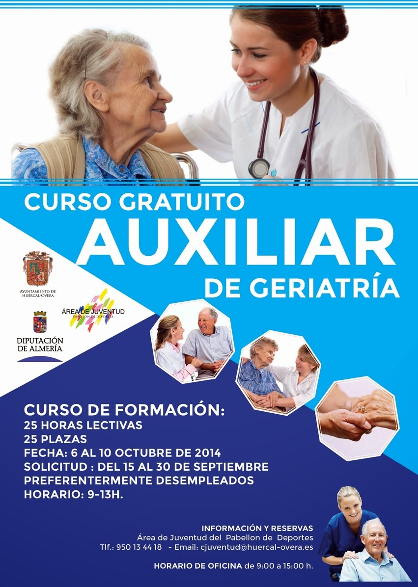 Huércal Overa Face Curso gratuito de auxiliar de geriatría.