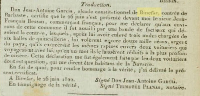Robo en Binéfar, 26/06/ 1822
