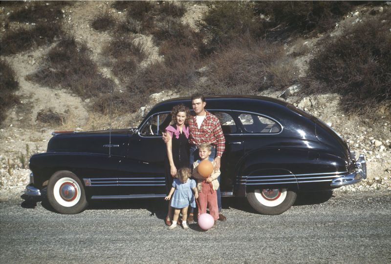 Color Photos Of People Posing With Their Cars In The 1950s Vintage