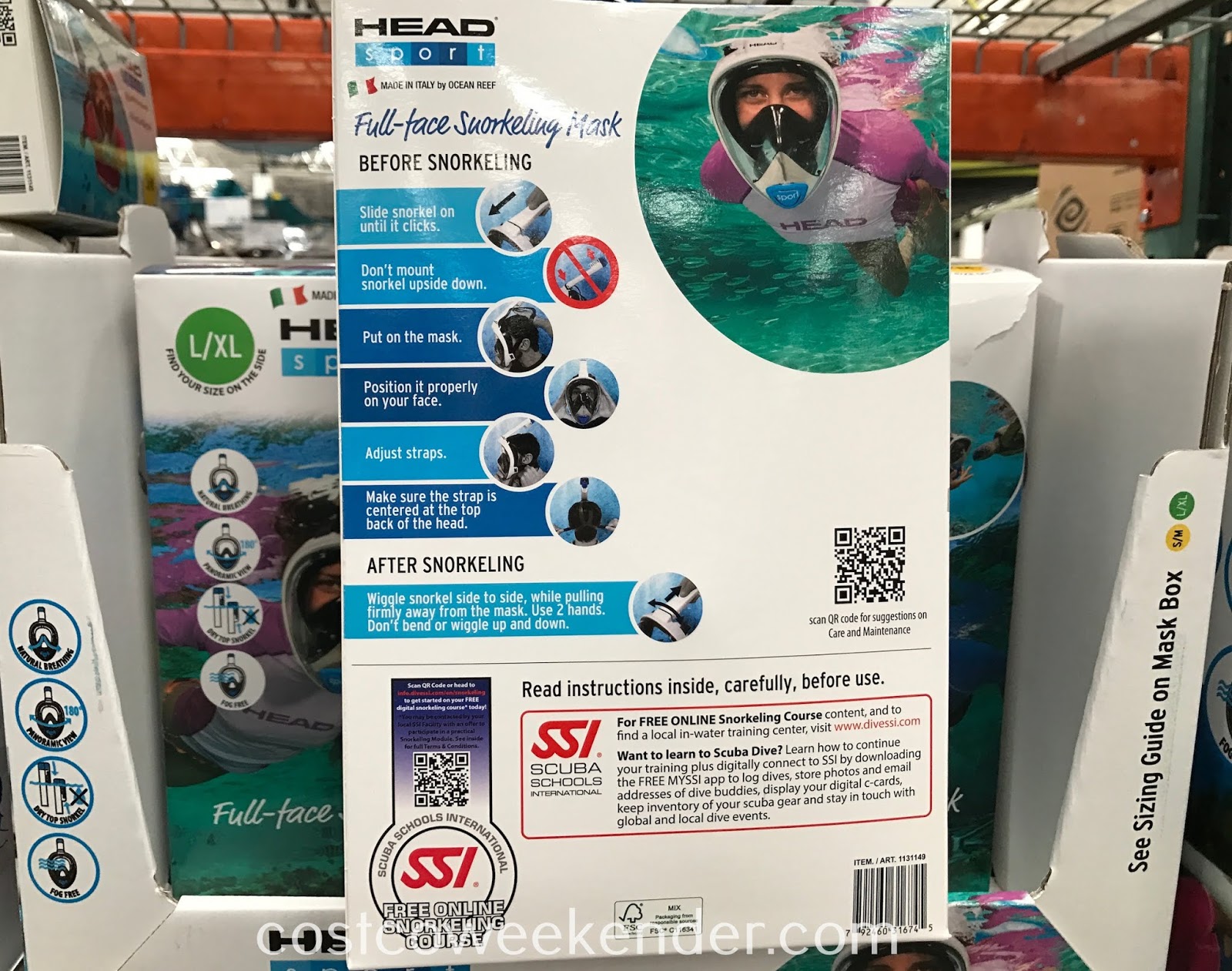 Head FullFace Snorkeling Mask Costco Weekender