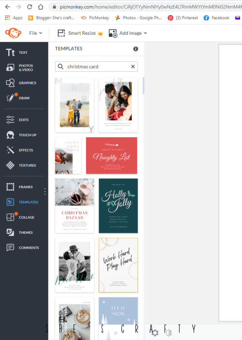 christmas card templates in pic monkey