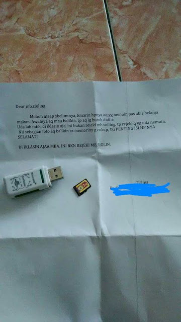 HP Hilang Setelah Beberapa Hari Ditemukan Seseorang Kirim Surat Begini, Jadi Ngelus Dada Bacanya HP Hilang Setelah Beberapa Hari Ditemukan Seseorang Kirim Surat Begini, Jadi Ngelus Dada Bacanya