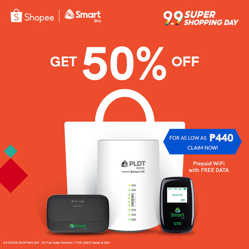 Smart Bro devices are discounted up to 50 percent off at Shopee 9.9 sale