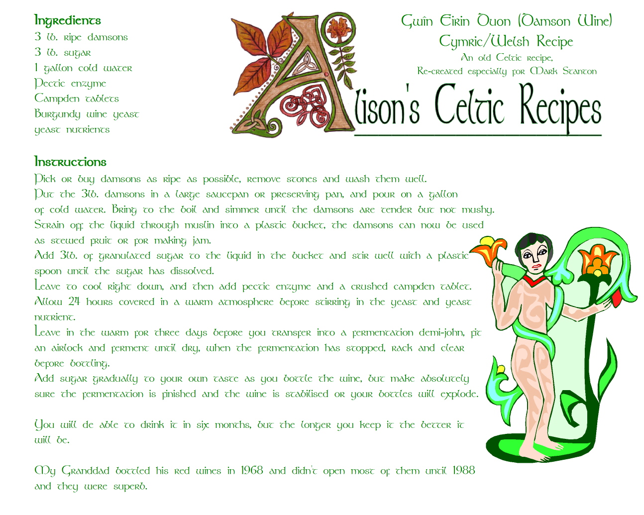 Under One Moon Alisons Celtic Damson Wine Recipe