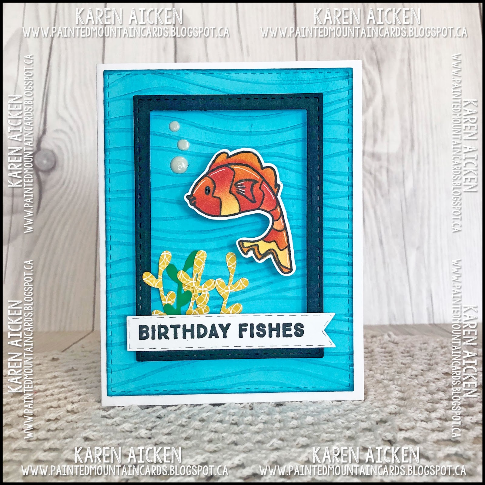 Painted Mountain Cards: Two Fishy Birthday Cards
