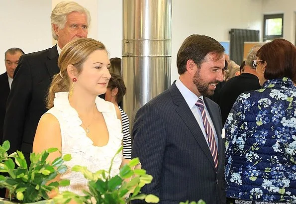 Hereditary Grand Duke Guillaume and Hereditary Grand Duchess Stéphanie of Luxembourg visited the Kräizbierg Foundation in Dudelange