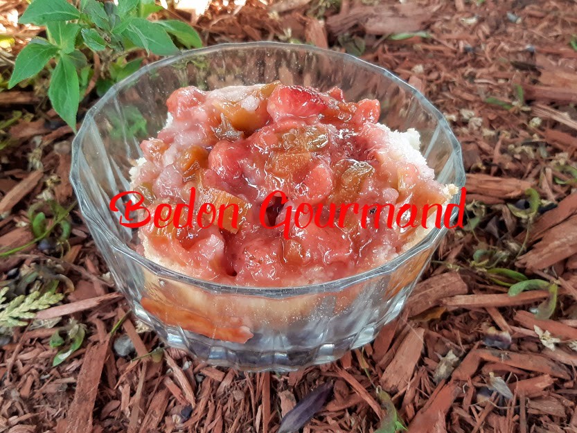 Pouding aux fraises et rhubarbe Bedon Gourmand