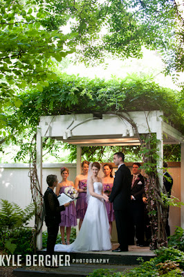 Ceremony in the garden at Chase Court in Baltimore Maryland