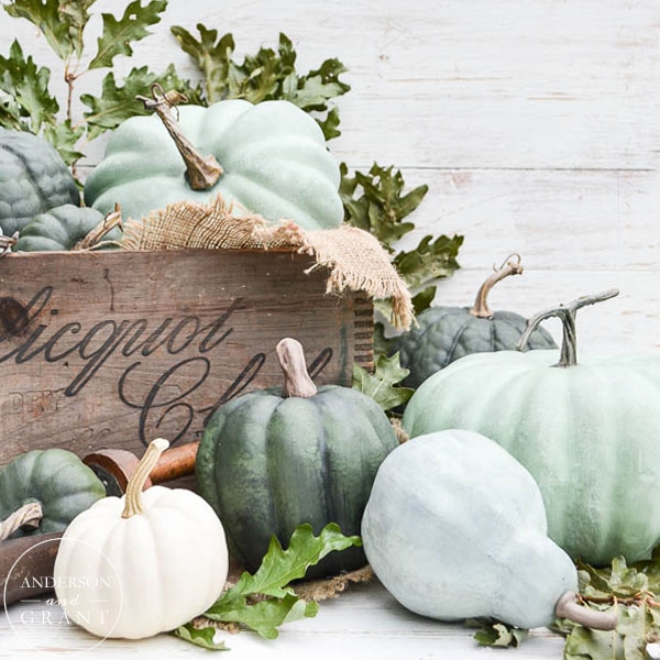 DIY Brush Chalk Painted Pumpkins - 65+ Decorating Inspiration