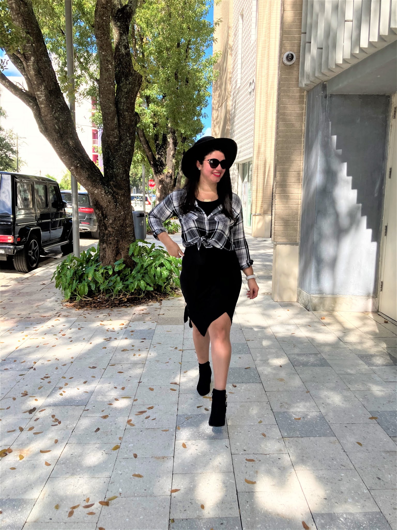 maxi dress with flannel shirt