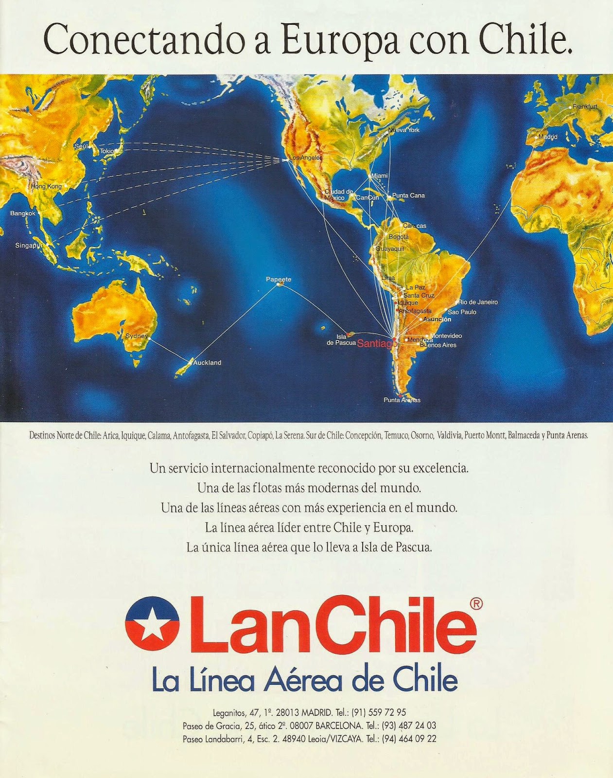 Airline memorabilia Lan Chile (1997)