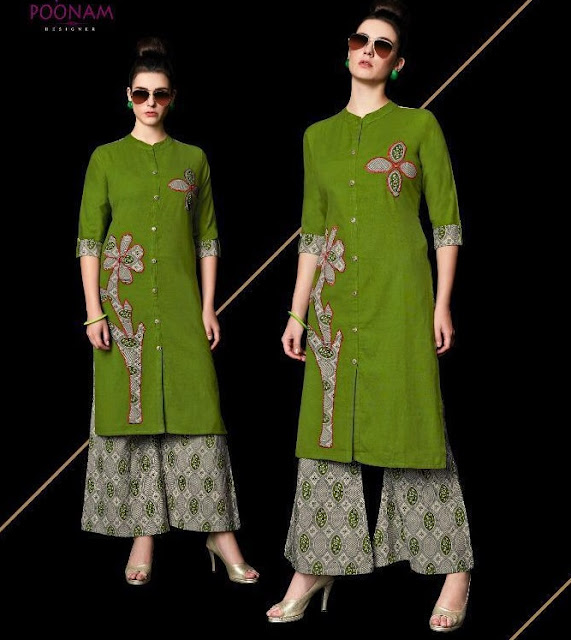 Poonam Designer Lady Gaga Kurtis With Palazzo